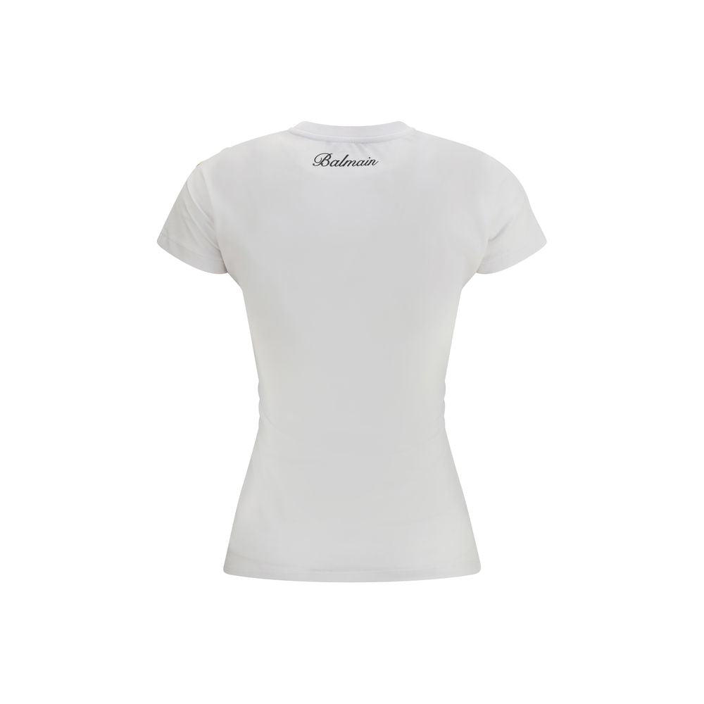 Balmain White Cotton T-Shirt