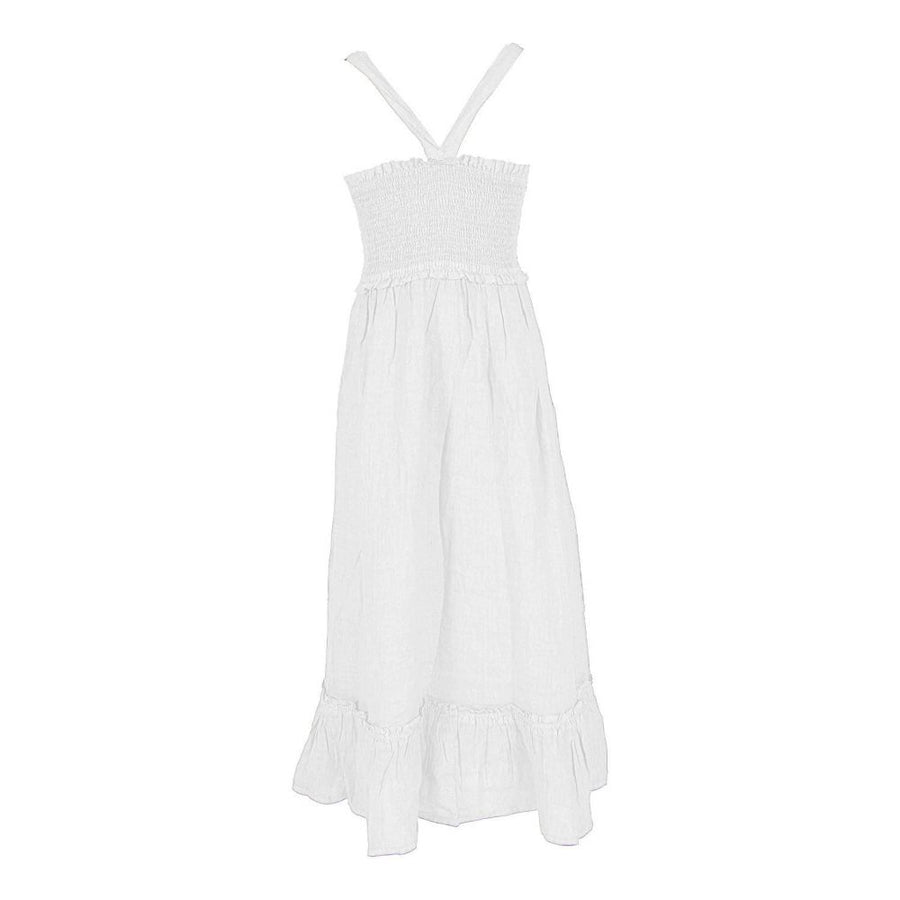 Yes Zee White Linen Casual Dress