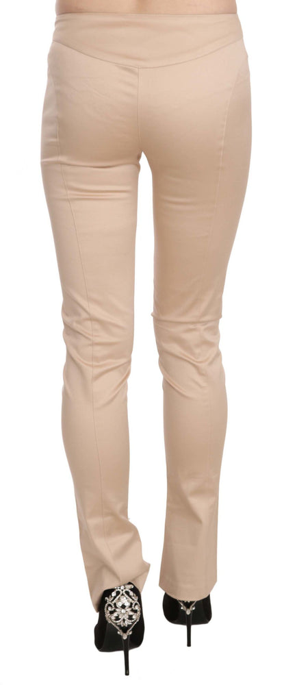 Just Cavalli Cream Low Waist Skinny Formal Trousers Pants