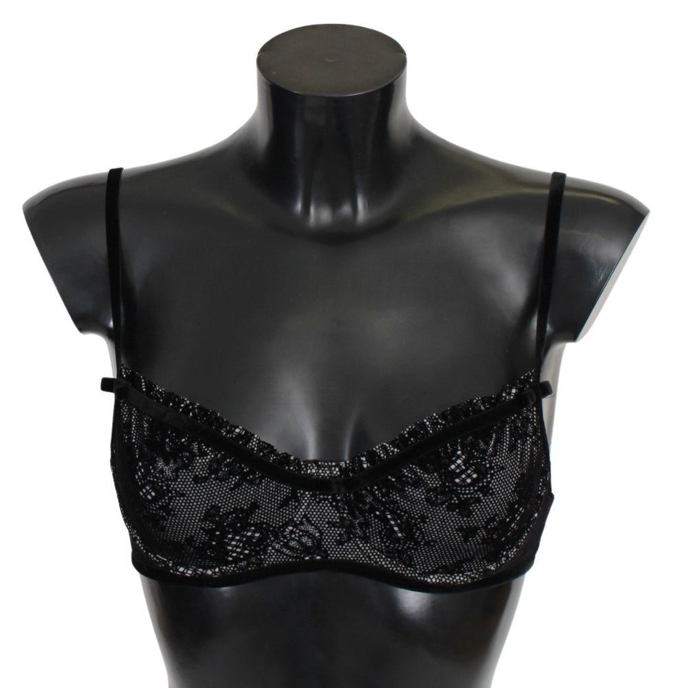 Ermanno Scervino Black Mesh Balconcino Bra Nylon  Underwear