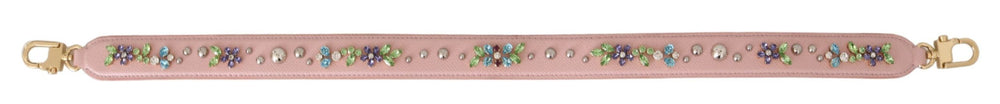 Dolce & Gabbana Pink Leather Crystal Stud Accessory Shoulder Strap