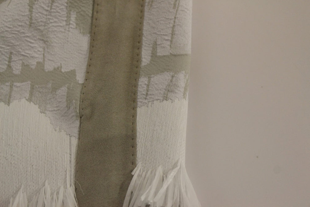 Arzu Kaprol White Acrylic Straight Pencil Skirt