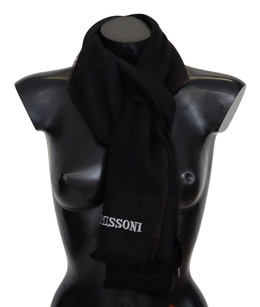 Missoni Black 100% Wool Unisex Neck Wrap Scarf