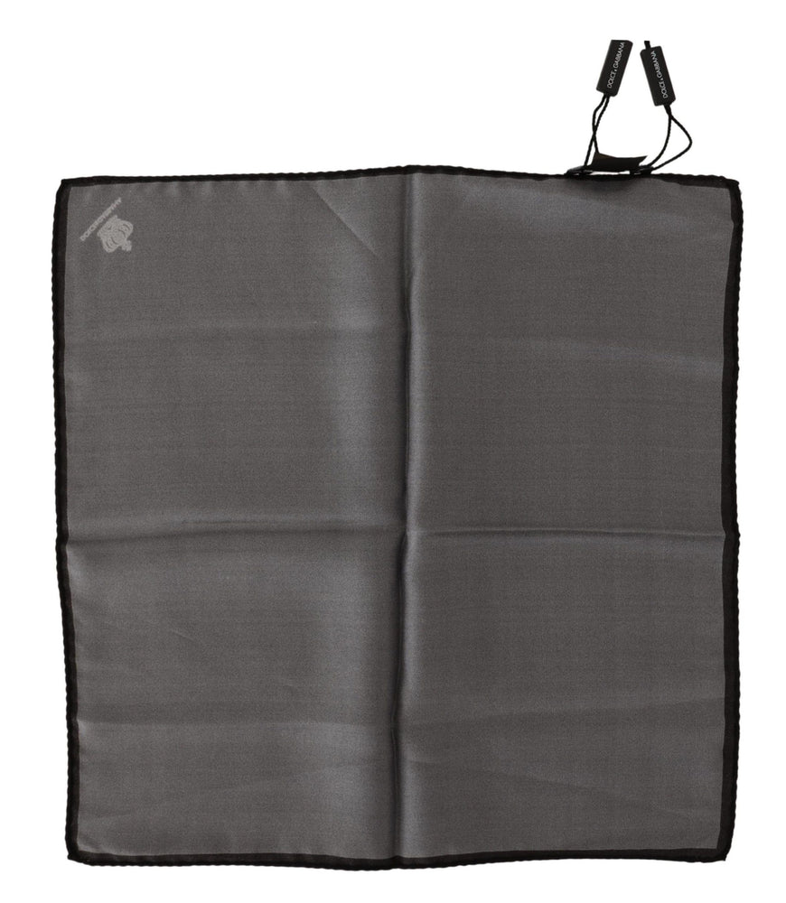 Dolce & Gabbana Gray 100% Silk Square Handkerchief Gray 100% Silk Square Handkerchief