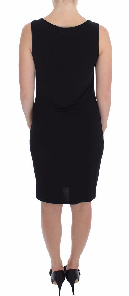 Roccobarocco Black Stretch Wiggle Pencil Sheath Bodycon Dress