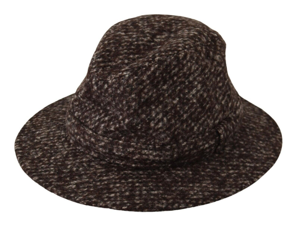 Dolce & Gabbana Gray Melange Blended Textured Tweed Hat