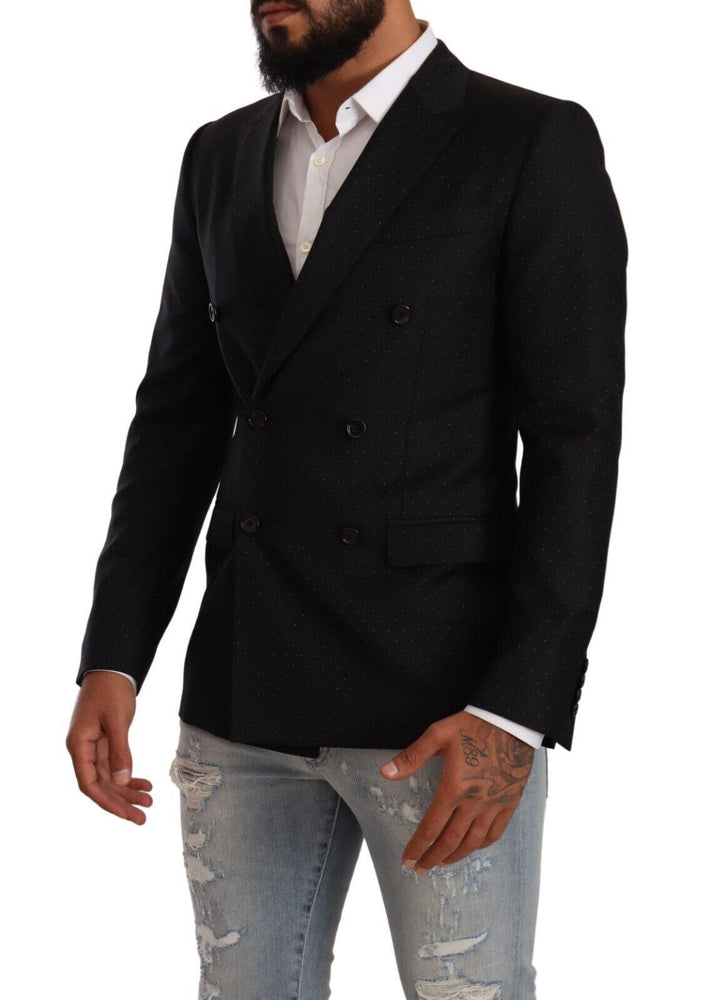 Dolce & Gabbana Black Dotted Double Breasted MARTINI Jacket