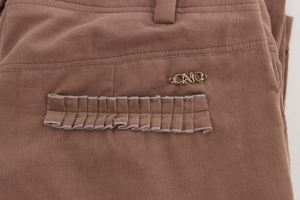 Costume National Brown Cropped Corduroys Pants