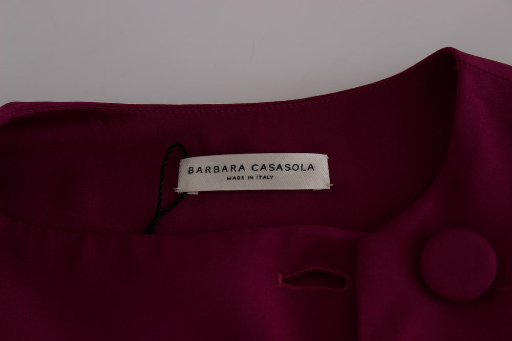 Barbara Casasola Purple Silk Sleeveless Blouse Top
