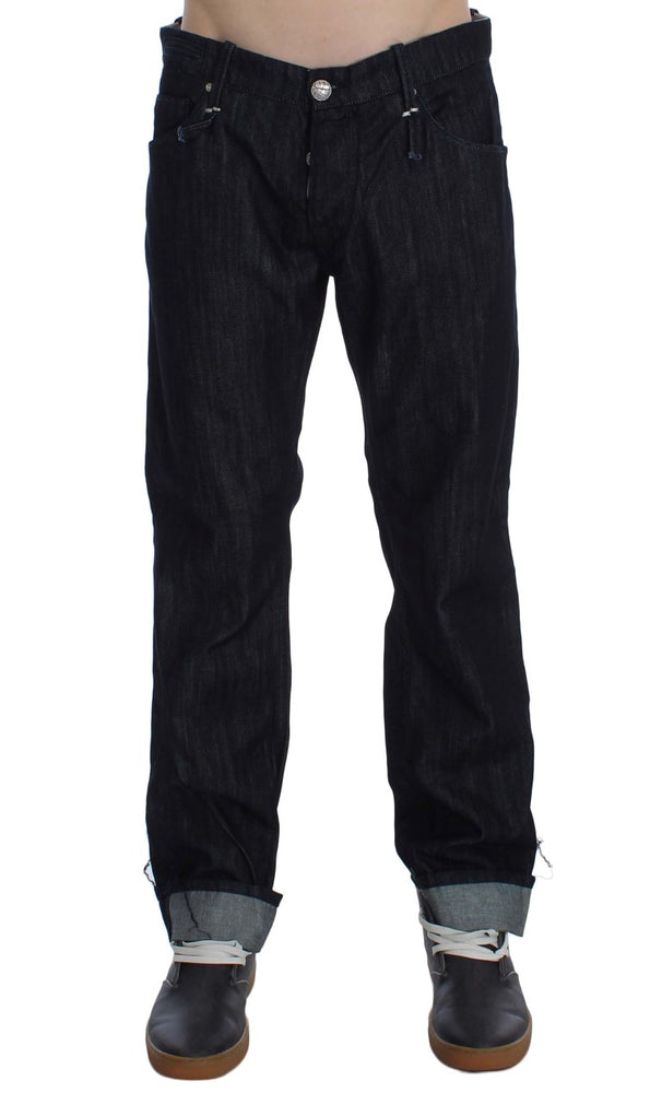 Acht Blue Cotton Regular Straight Fit Jeans