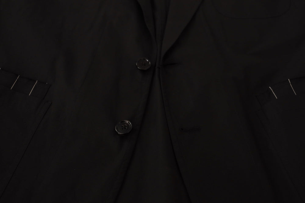 Dolce & Gabbana Black Cotton Single Breasted Blazer Jacket