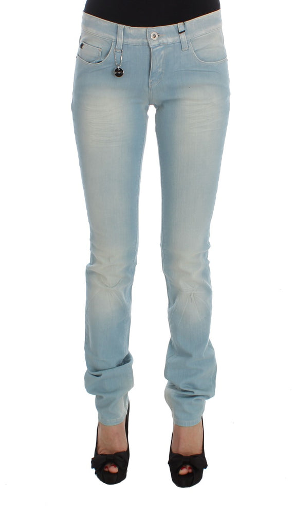 Costume National Blue Cotton Blend Super Slim Fit Jeans