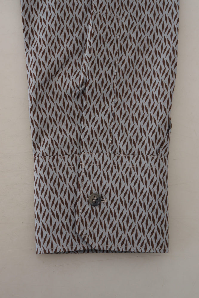 Dolce & Gabbana Gray Brown GOLD Slim Fit Dress Formal Shirt