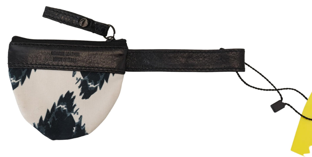 Costume National White Genuine Leather Coin Purse Strap Wallet