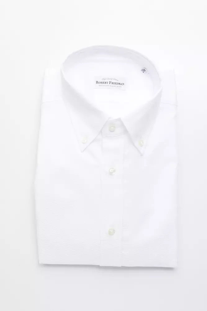 Robert Friedman White Cotton Men's Shirt