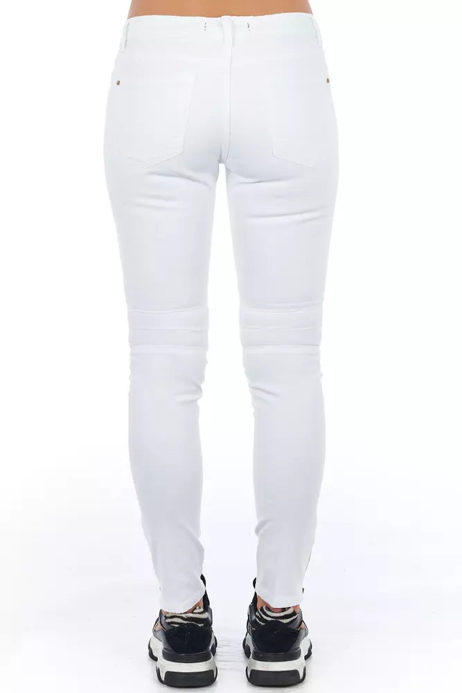 Frankie Morello White Cotton Pant