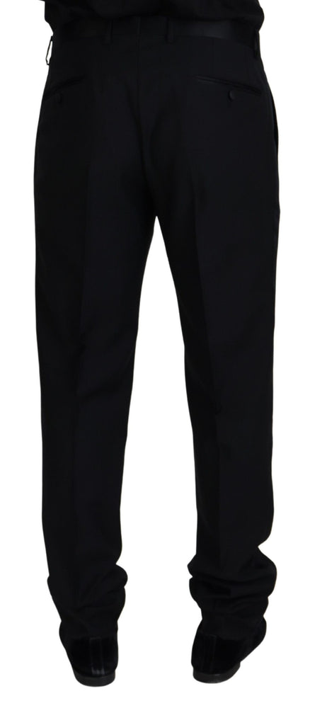 Dolce & Gabbana Black Wool Chino Formal Pants