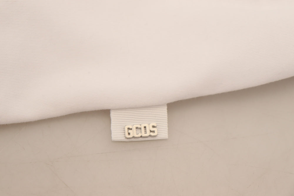 GCDS White Logo Print Cotton Short Sleeves T-shirt