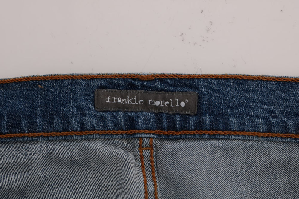 Frankie Morello Blue Wash Torn Dunfermile Slim Fit Jeans