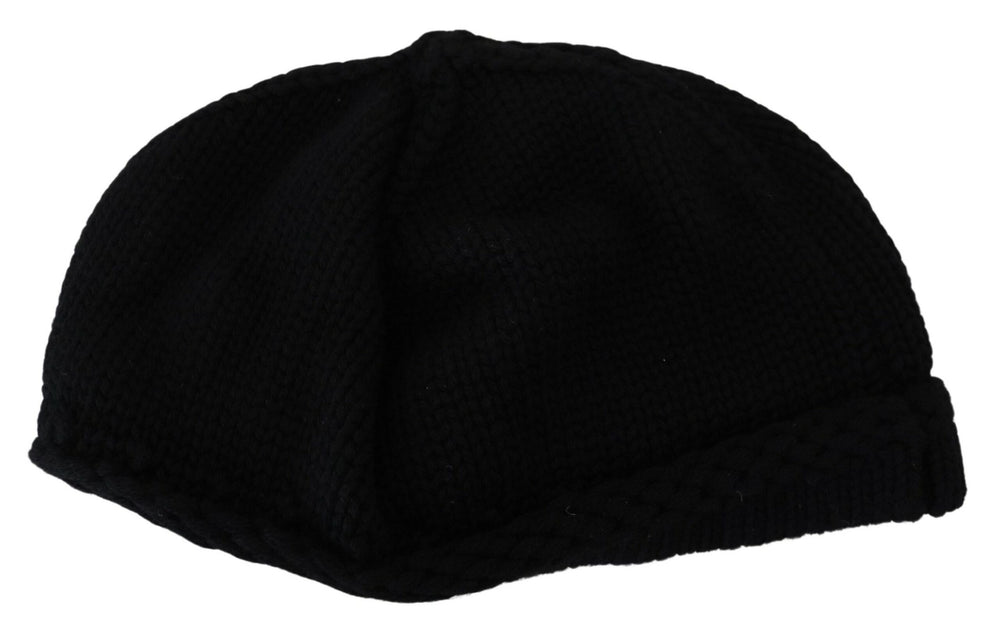 Dolce & Gabbana Black Virgin Wool Women Winter Beanie Cap Hat