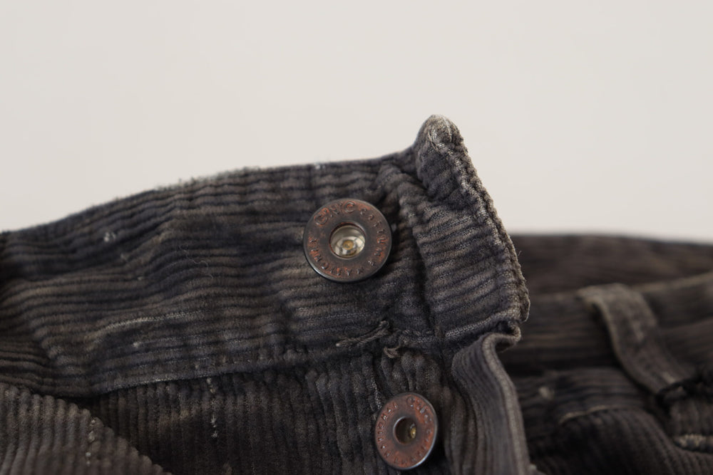 Costume National Gray Cotton Corduroy Men Casual Jeans