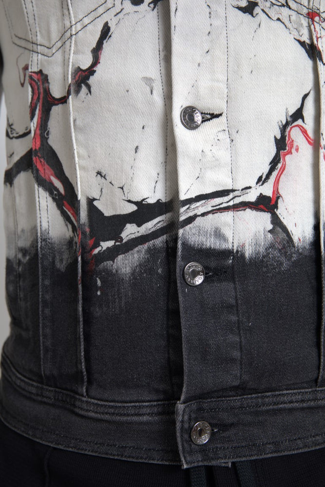 Dolce & Gabbana Multicolor Cotton Collared Denim Jacket