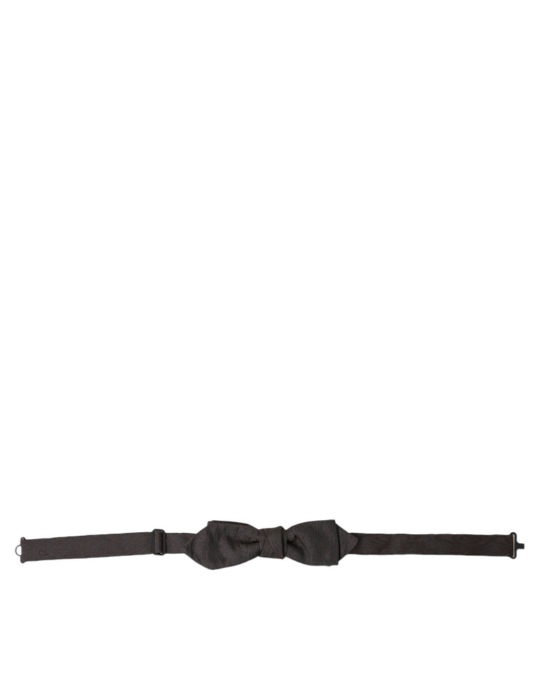 Dolce & Gabbana Brown Polyester Silk Adjustable Neck Men Papillon Bow Tie