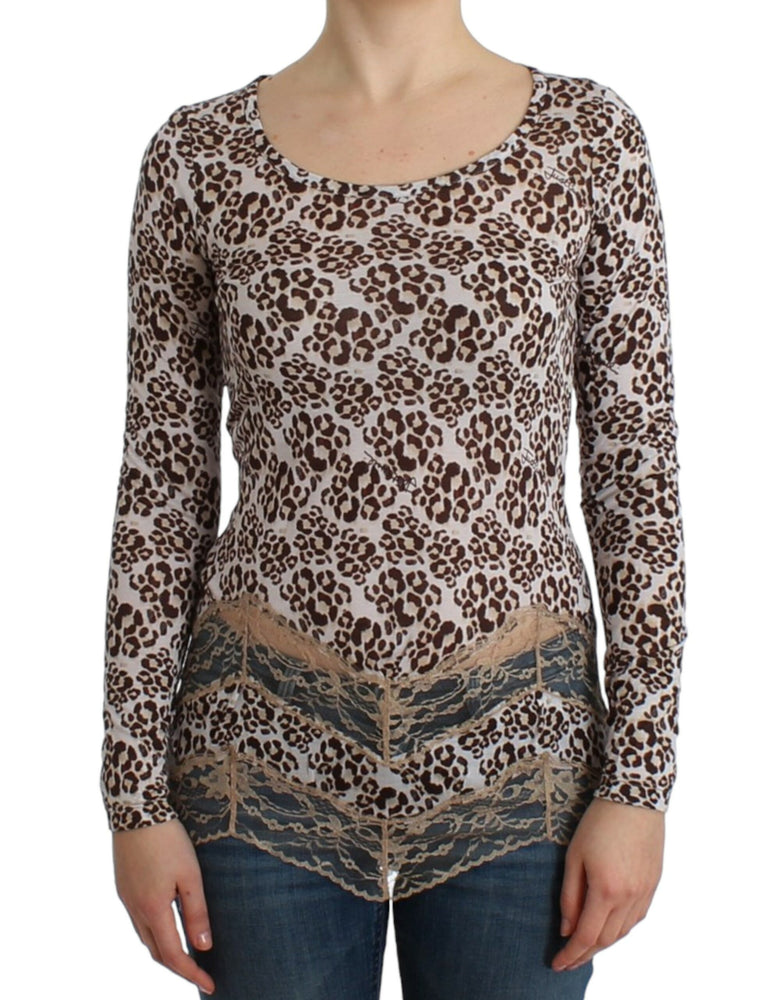 Cavalli Brown longsleeved lace top