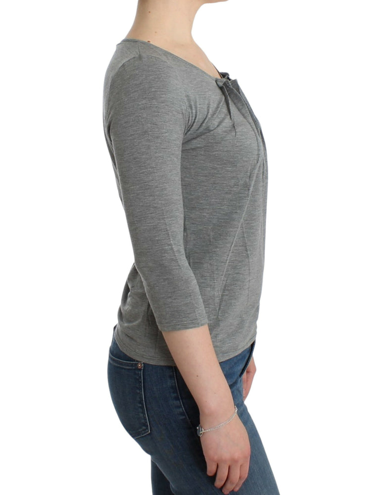 Cavalli Gray 3/4 sleeves jumper top