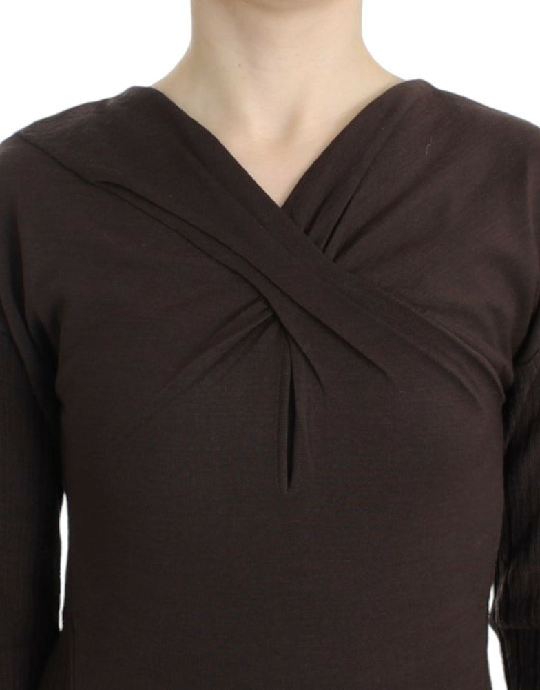Cavalli Brown knitted wool sweater