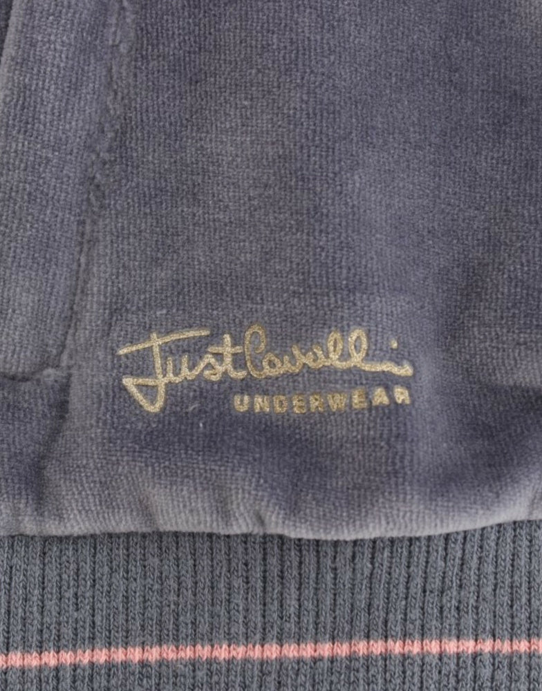 Cavalli Blue velvet zipup sweater