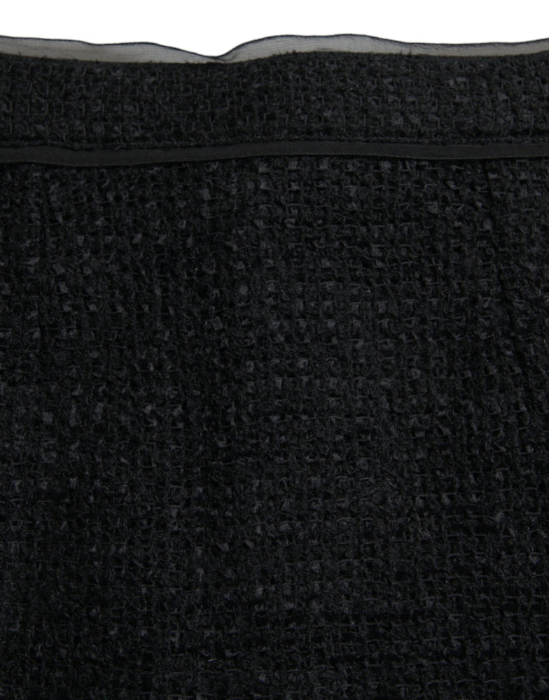 Dolce & Gabbana Black Wool High Waist Pencil Cut Midi Skirt