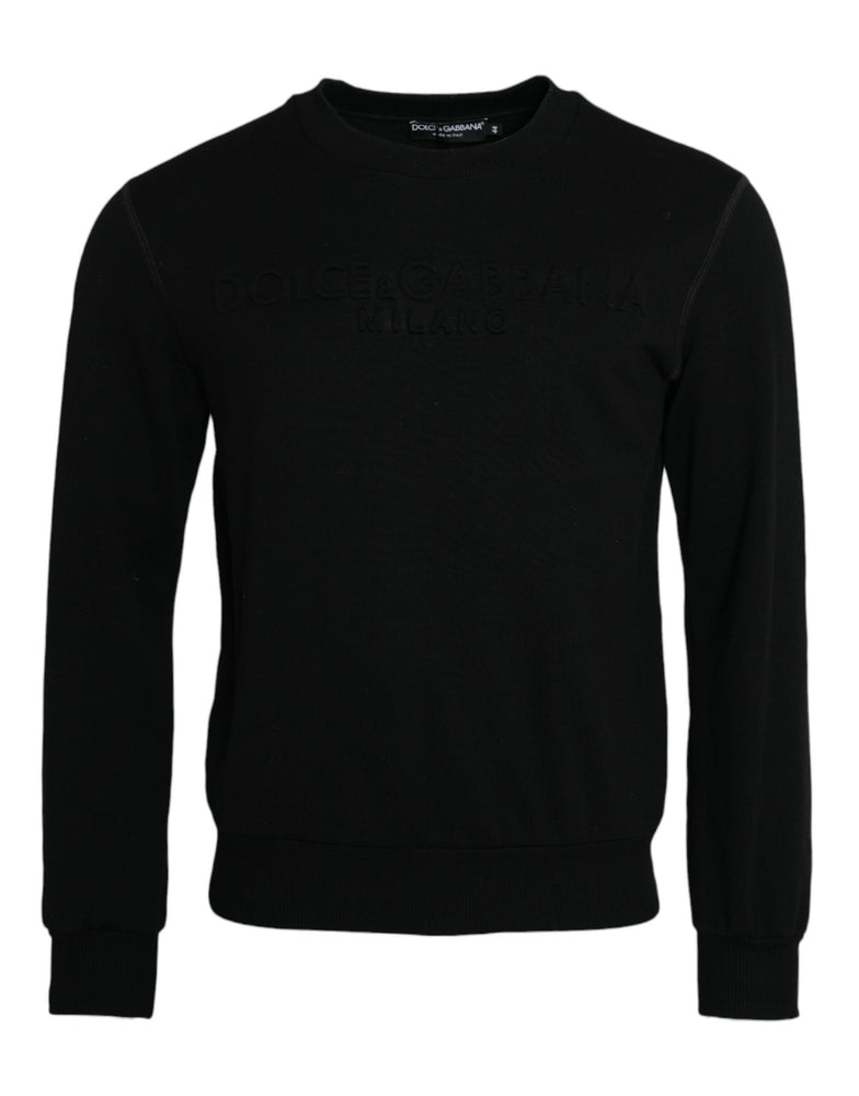 Dolce & Gabbana Black Cotton Long Sleeves Sweatshirt Sweater
