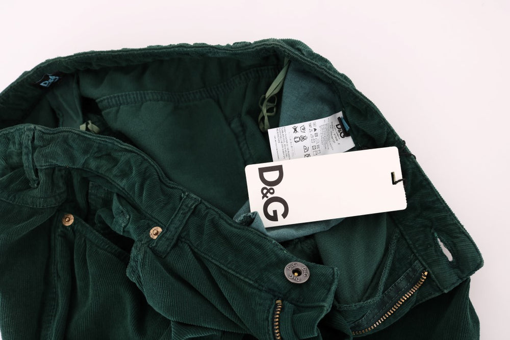 Dolce & Gabbana Green Cotton Corduroys Jeans