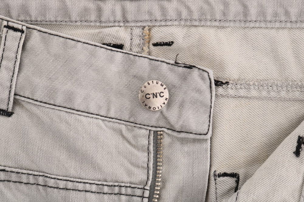 Costume National Gray Wash Cotton Slim Jeans