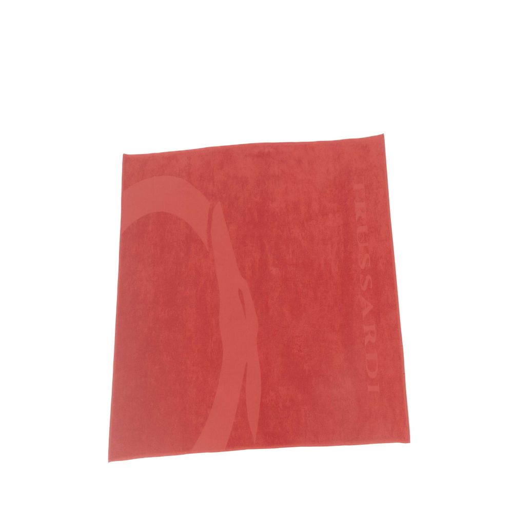 Trussardi Beachwear Red Cotton Beach Towel