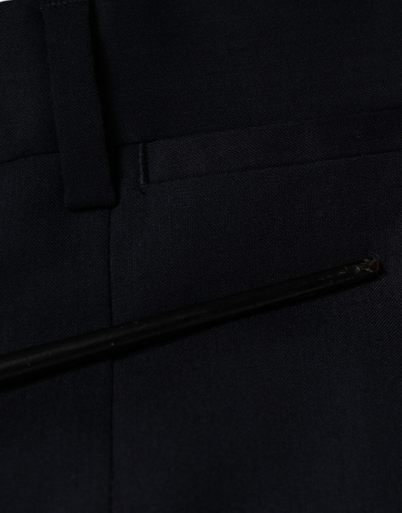Dolce & Gabbana Blue Wool Skinny Formal Dress Pants
