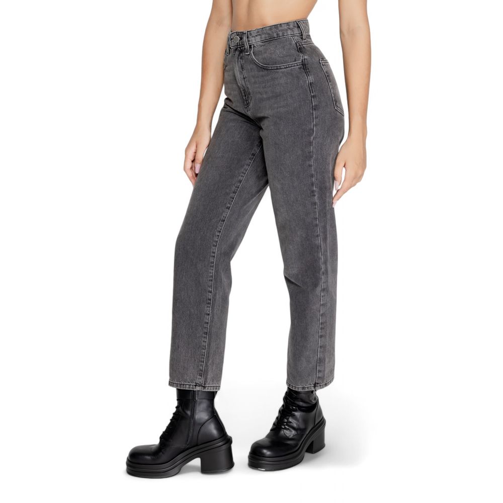 Only Gray Cotton Mom Jeans