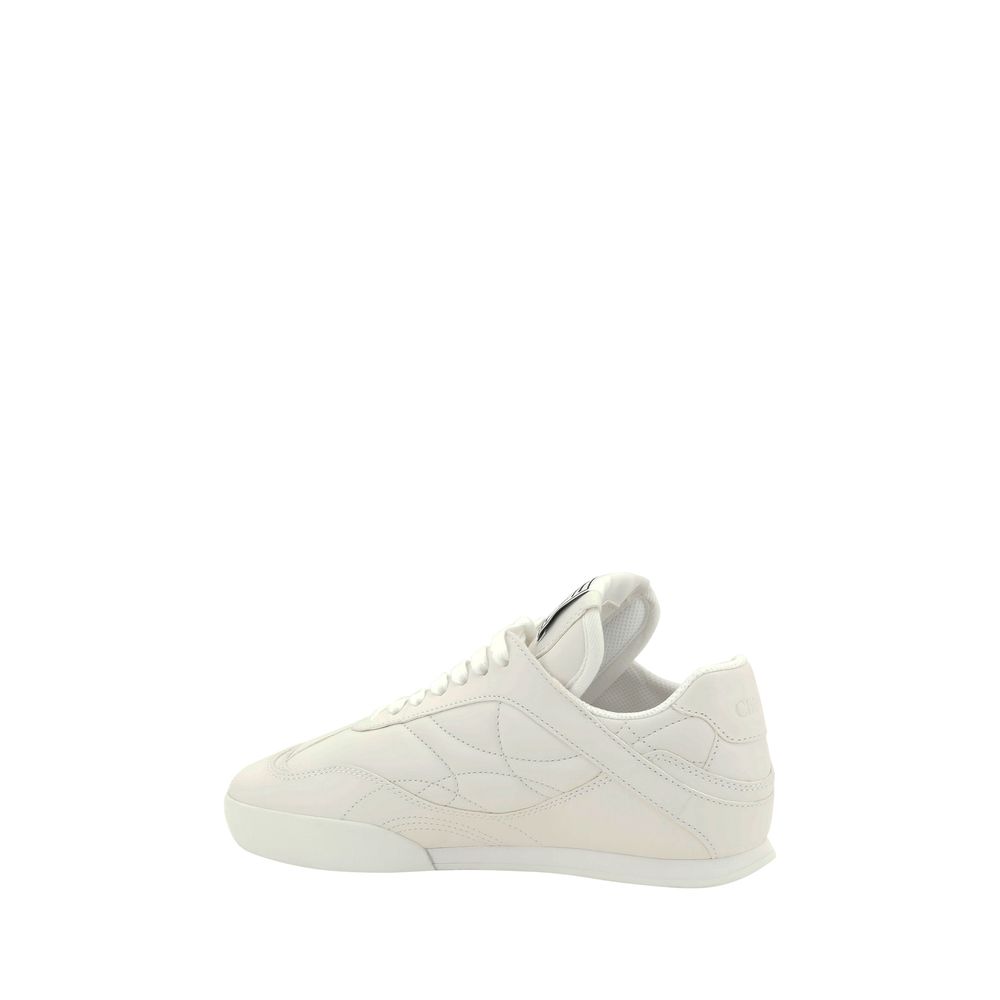 Chloé White Calf Leather Bos Taurus Low Top Sneakers