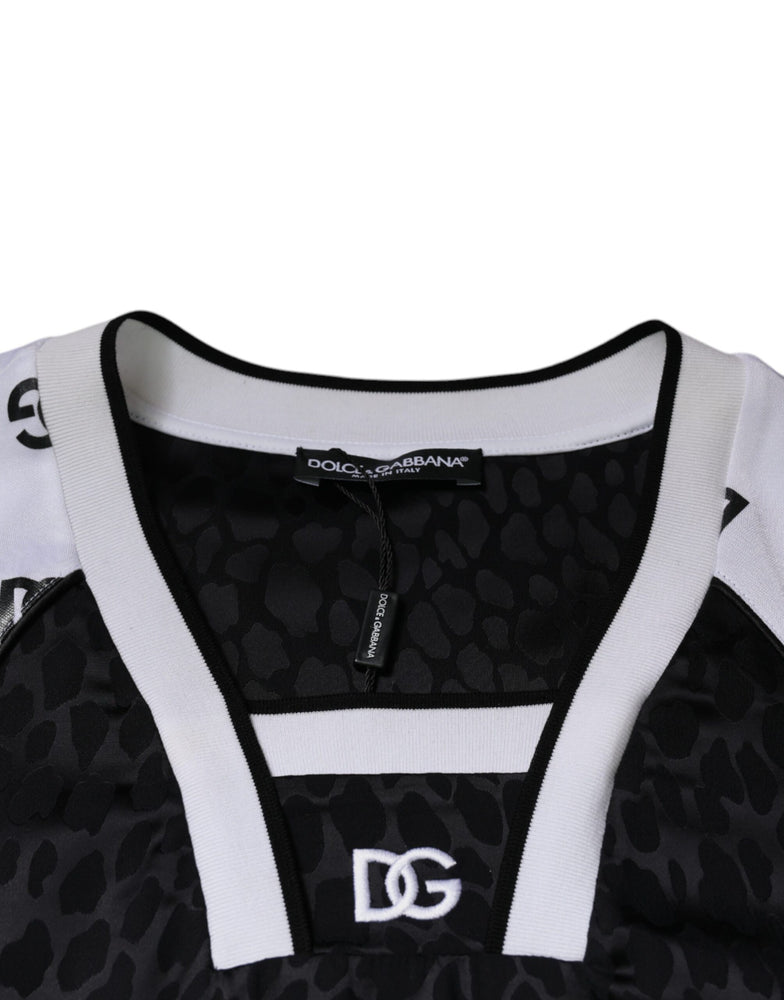 Dolce & Gabbana Black White Logo Men Short Sleeves T-shirt