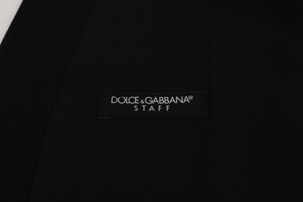 Dolce & Gabbana Black STAFF Wool Stretch Vest
