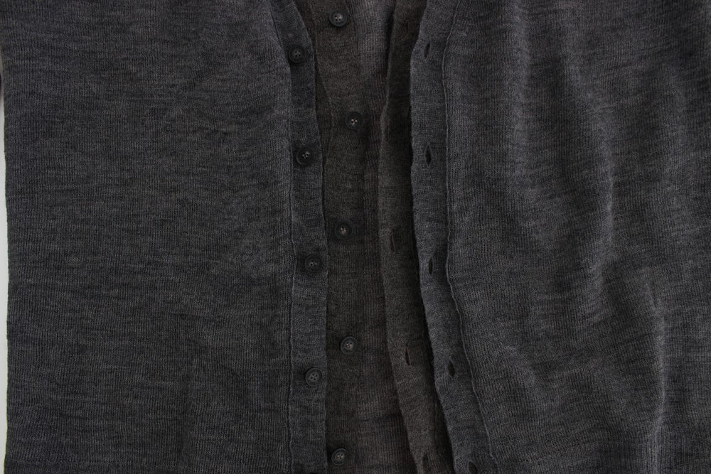 Costume National Gray Wool Button Cardigan Sweater
