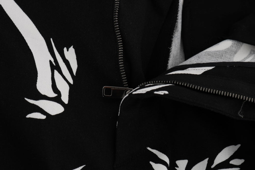 Dolce & Gabbana Black Tree Cotton Stretch Pants