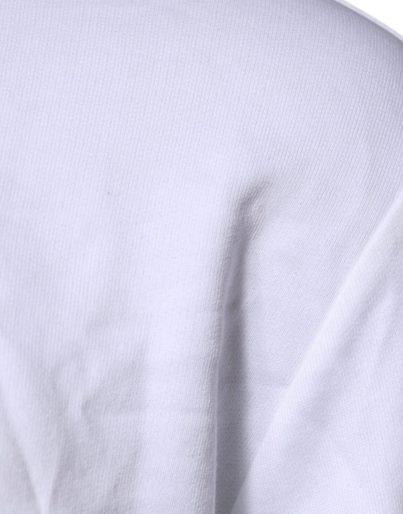 Versace White Medusa Embroidery Crew Neck Pullover Sweater