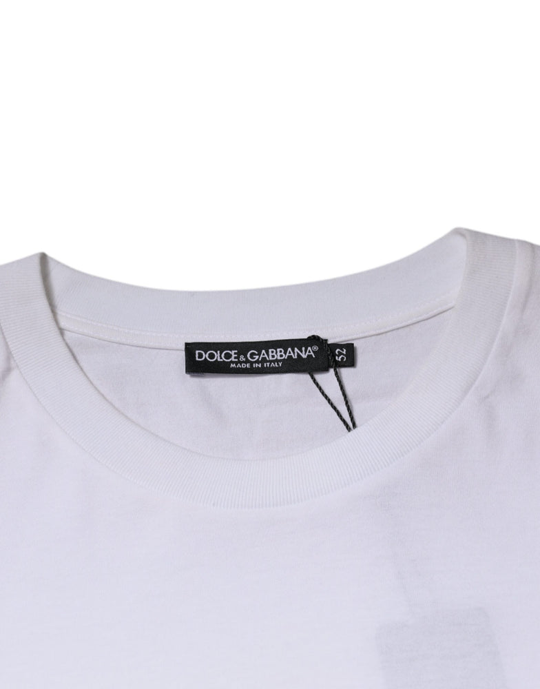 Dolce & Gabbana White DG Milano Cotton Crew Neck T-shirt