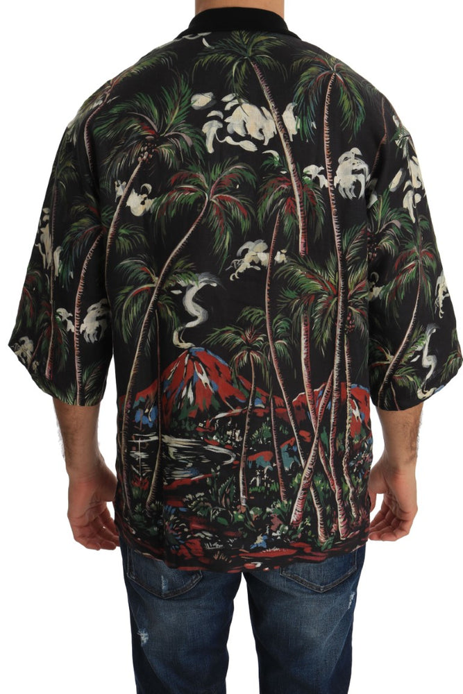 Dolce & Gabbana Black Volcano Sicily Short Sleeve T-Shirt