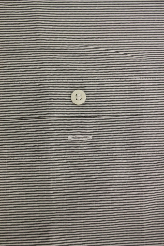 GF Ferre Gray Striped Cotton Casual Shirt