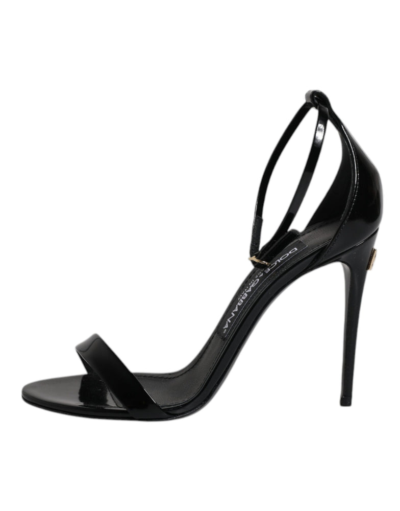 Dolce & Gabbana Black KEIRA Heels Ankle Strap Sandals Shoes