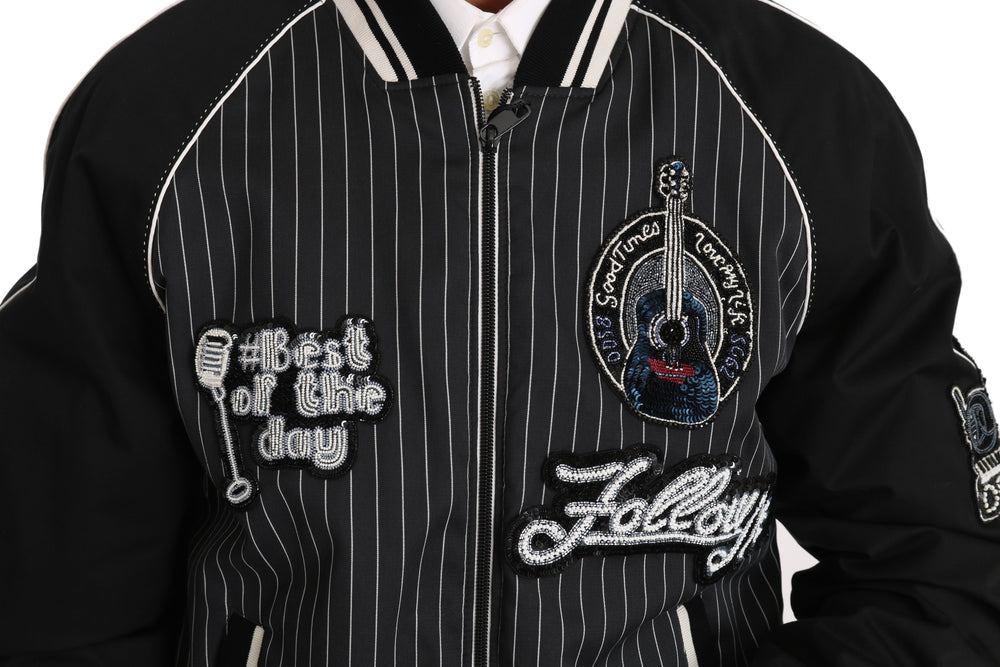 Dolce & Gabbana Black DD58 SG62 Sequined Beaded Jacket