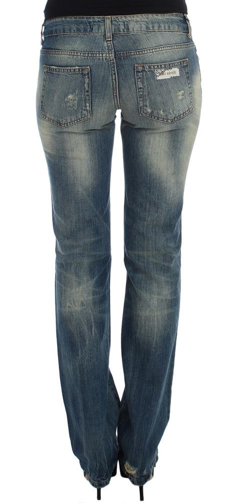 Cavalli Blue Cotton Low Waist Jeans